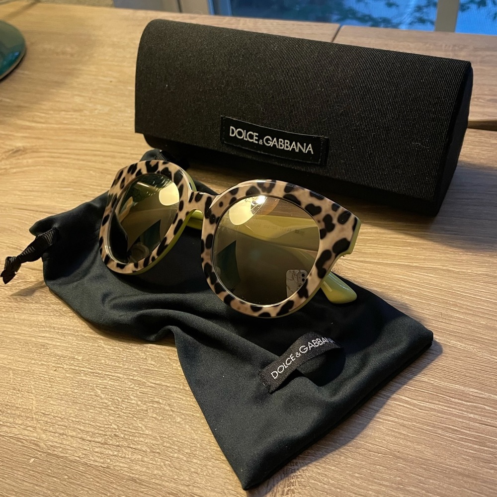 Dolce & Gabbana Leopard Mirror Sunglasses